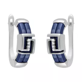 Серьги с английским замком из серебра TC-E00648-Вl-W-X-X-W