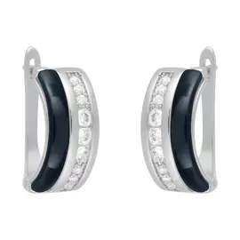 Серьги с английским замком из серебра TC-E00660-Вl-W-X-X-W