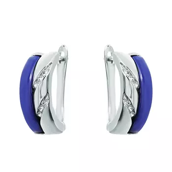 Серьги с английским замком из серебра TC-E00661-BL-W-X-X-W