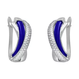 Серьги с английским замком из серебра TC-E00663-BL-W-X-X-W