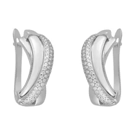 Серьги с английским замком из серебра TC-E00663-W-W-X-X-W