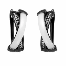 Серьги с английским замком из серебра TC-E00668-W-B-X-X-W