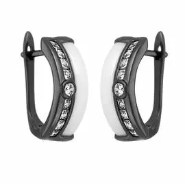 Серьги с английским замком из серебра TC-E00670-W-B-W-X-W