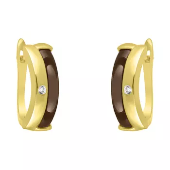 Серьги с английским замком из серебра TC-E00682-BR-Y-W-X-X