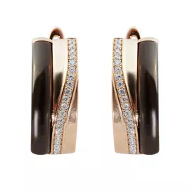 Серьги с английским замком из серебра TC-E00687-BR-G-X-X-W