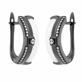 Серьги с английским замком из серебра TC-E00689-W-B-W-X-W