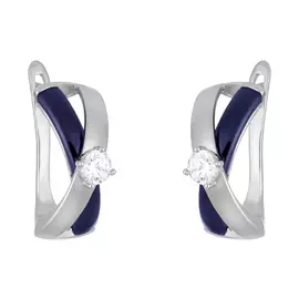 Серьги с английским замком из серебра TC-E00697-Вl-W-W-X-X