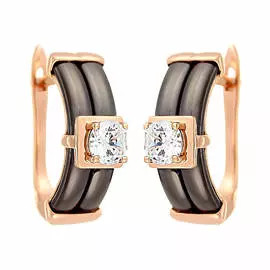 Серьги с английским замком из серебра TC-E00707-BR-G-W-X-X