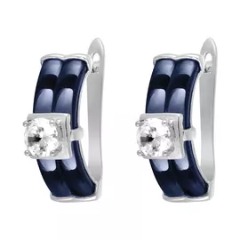 Серьги с английским замком из серебра TC-E00707-Вl-W-W-X-X