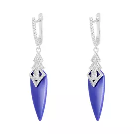 Серьги с английским замком из серебра TC-E00754-BL-W-X-X-W