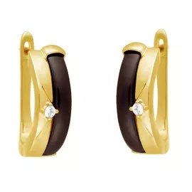 Серьги с английским замком из серебра TC-E00829-BR-Y-W-X-X