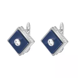 Серьги с английским замком из серебра TC-E00943-Вl-W-W-X-W