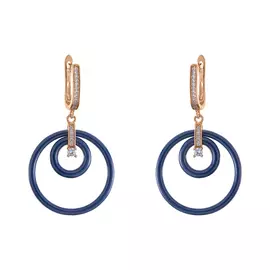 Серьги с английским замком из серебра TC-E00990-Вl-G-X-X-W