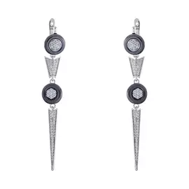 Серьги с английским замком из серебра TC-E01006-B-W-X-X-W