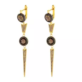 Серьги с английским замком из серебра TC-E01006-BR-L-X-X-BR