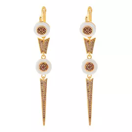 Серьги с английским замком из серебра TC-E01006-W-Y-X-X-BR