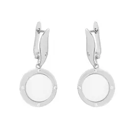 Серьги с английским замком из серебра TC-E01066-W-W-X-X-W