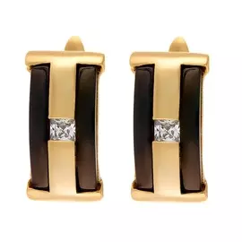 Серьги с английским замком из серебра TC-E01071-BR-L-W-X-X