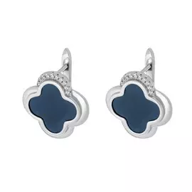 Серьги с английским замком из серебра TC-E01072-Вl-W-X-X-W