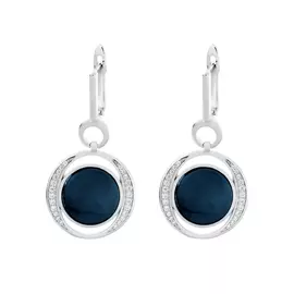 Серьги с английским замком из серебра TC-E01096-Вl-W-X-X-W