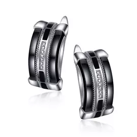 Серьги с английским замком из серебра TC-E01098-B-W-X-B-X