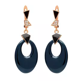 Серьги с английским замком из серебра TC-E01116-Вl-G-X-B-W