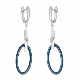 Серьги с английским замком из серебра TC-E01118-Вl-W-X-X-W