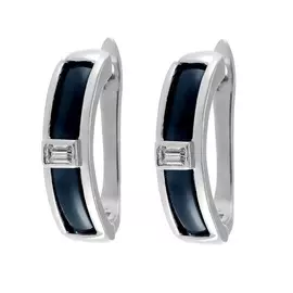 Серьги с английским замком из серебра TC-E01127-Вl-W-W-X-X