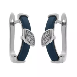 Серьги с английским замком из серебра TC-E01142-Вl-W-X-X-W