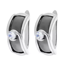 Серьги с английским замком из серебра TC-E01164-W-W-W-X-X