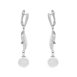 Серьги с английским замком из серебра TC-E01178-W-W-X-X-W