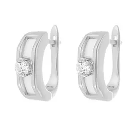 Серьги с английским замком из серебра TC-E01219-W-W-W-X-X