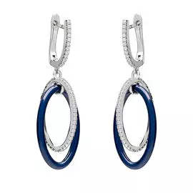 Серьги с английским замком из серебра TC-E01324-Вl-W-X-X-W