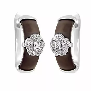 Серьги с английским замком из серебра TM-E00250-BR-W-W-X-W