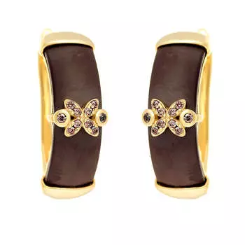 Серьги с английским замком из серебра TM-E00447-BR-L-X-X-DB