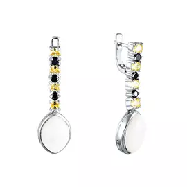 Серьги с английским замком из серебра ZE3228_SR_SH_002_WG