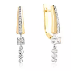 Серьги с английским замком из желтого золота 02С032-01