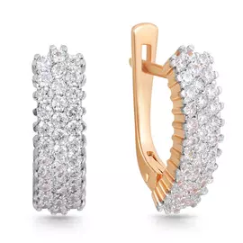 Серьги с английским замком из золота 01С115486