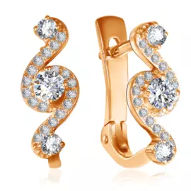 Серьги с английским замком из золота 01С115842