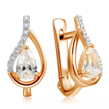 Серьги с английским замком из золота 01С115946