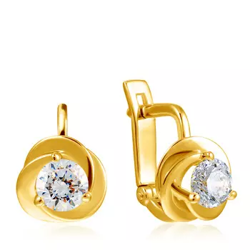 Серьги с английским замком из золота 01С1310955