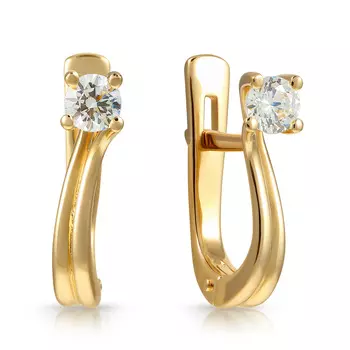 Серьги с английским замком из золота 01С132976