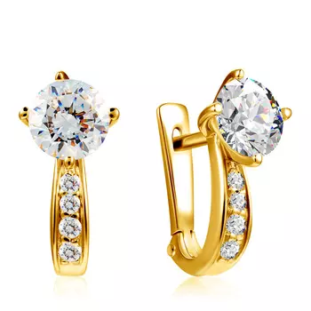 Серьги с английским замком из золота 01С136357