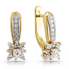 Серьги с английским замком из золота 01С166208Ж