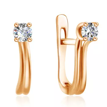 Серьги с английским замком из золота 01С612976