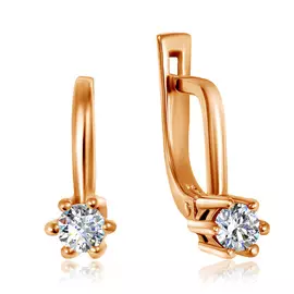 Серьги с английским замком из золота 01С613071