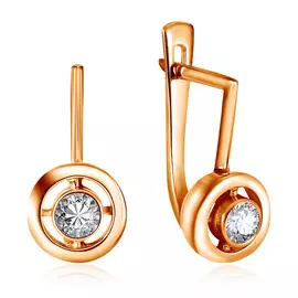 Серьги с английским замком из золота 01С615041