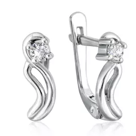 Серьги с английским замком из золота 01С623662