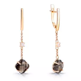 Серьги с английским замком из золота 020095РКц