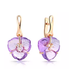 Серьги с английским замком из золота 021012АКц